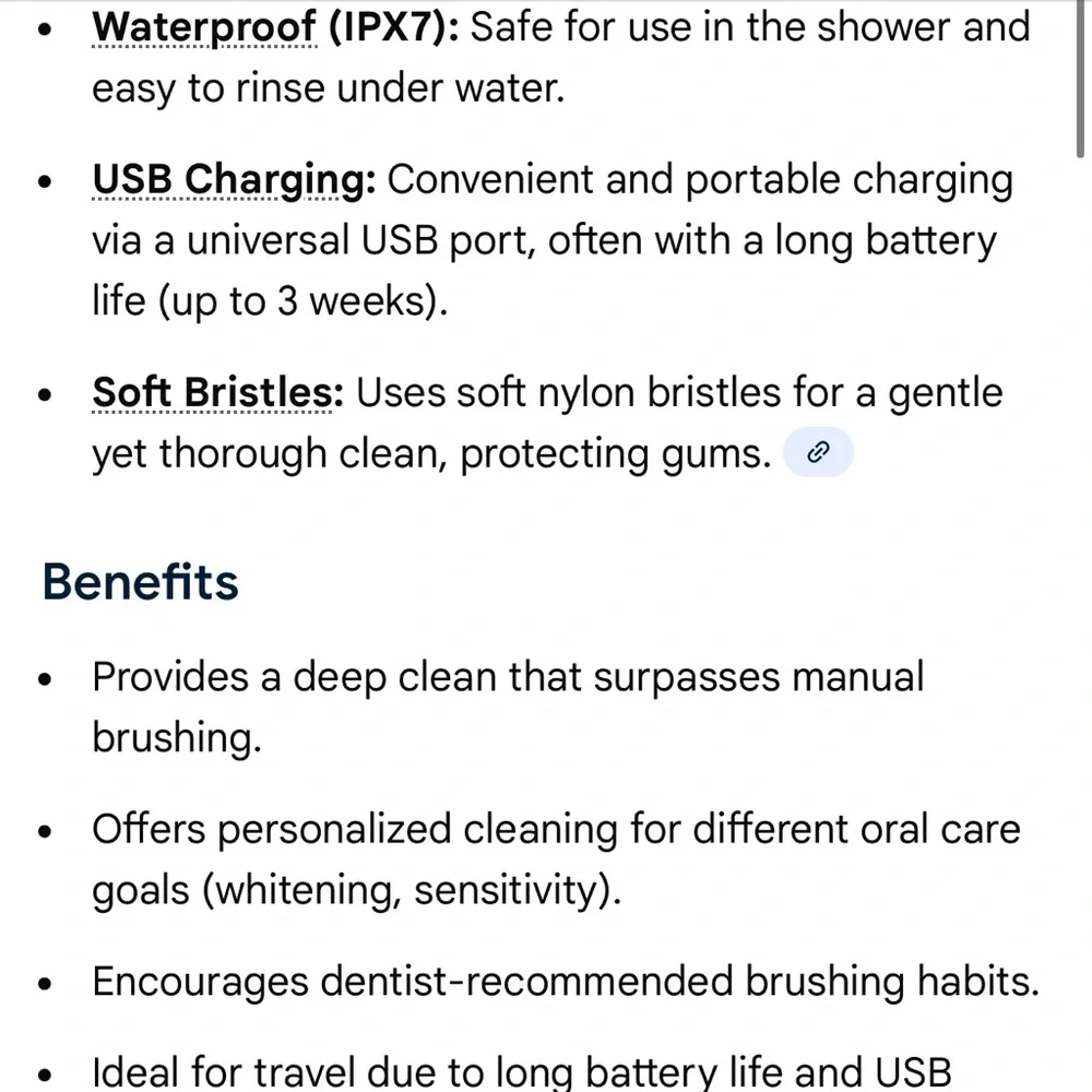 DMES DY-640 Sonic Electric Toothbrush 5 Modes USB Rechargeable NWT